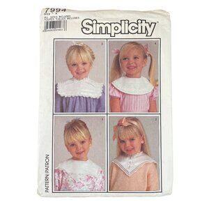 Simplicity 7994 Sewing Pattern All Sizes A 2-8 Childs Set Of Collars Retro UNCUT